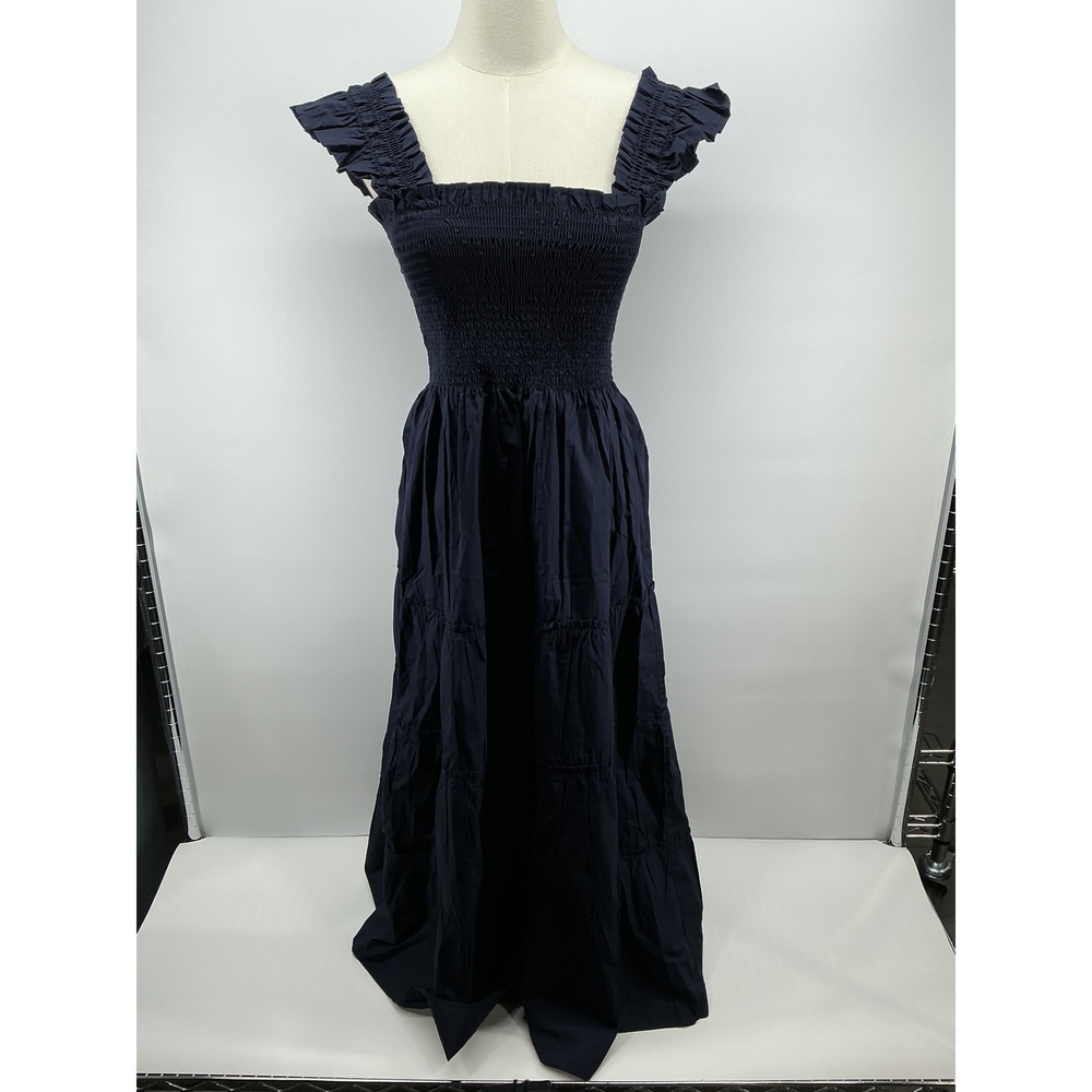 100% Organic Cotton Poplin Smocked Midi Dress